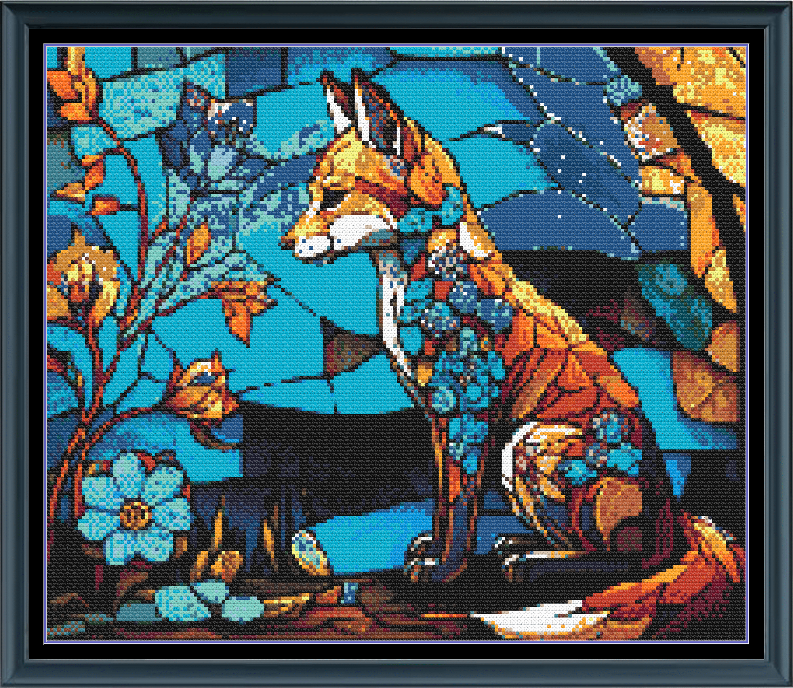 Stitching Jules Design Cross Stitch Pattern Stained Glass Fox
